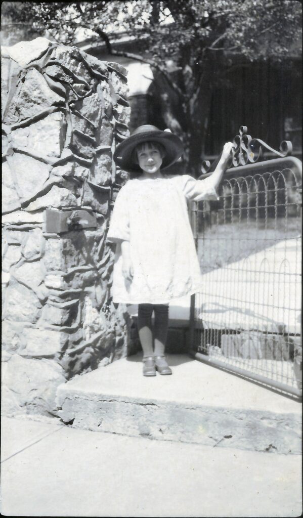 A child on the stone wall