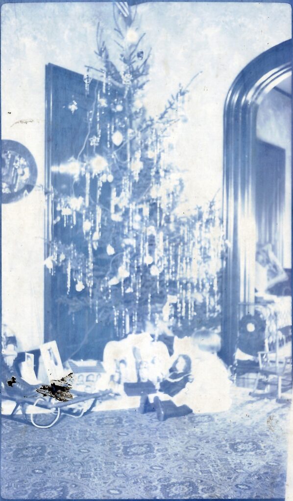 A Christmas tree in the parlor