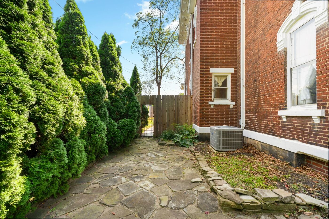 Flagstone path along the house