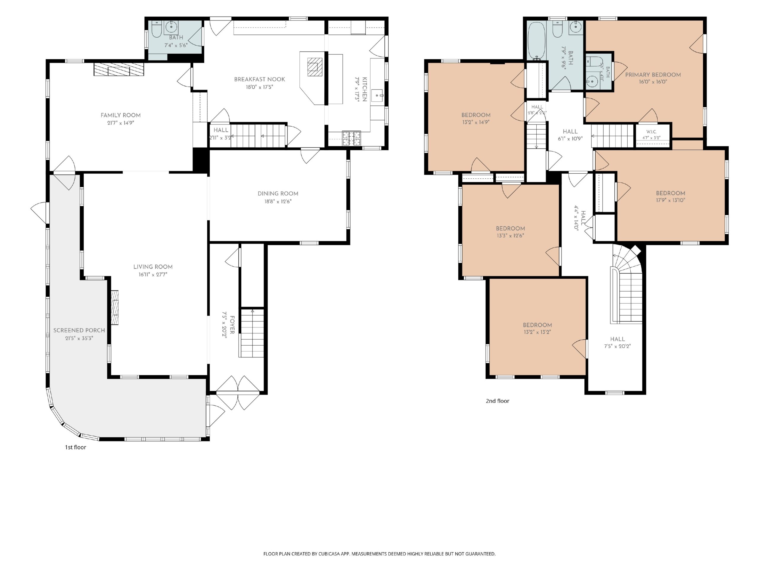 Floor plan, first and second floor
