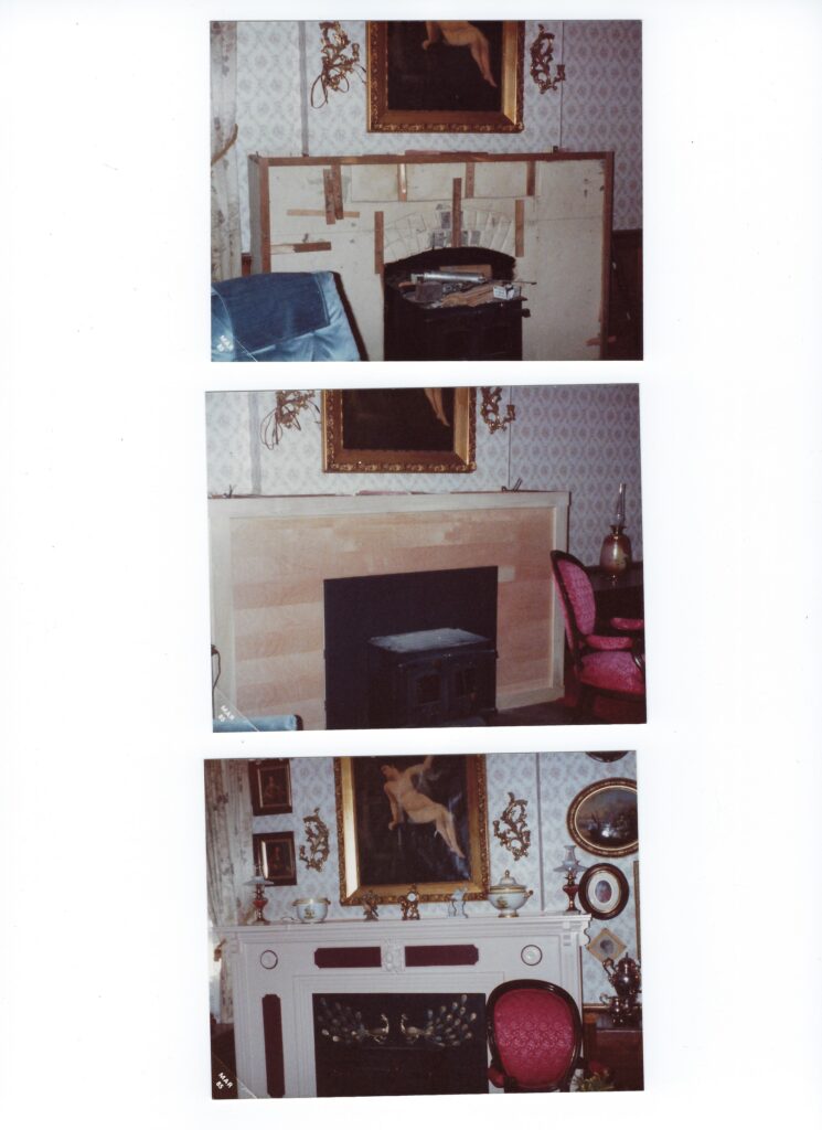 A mantel going in, March 1985