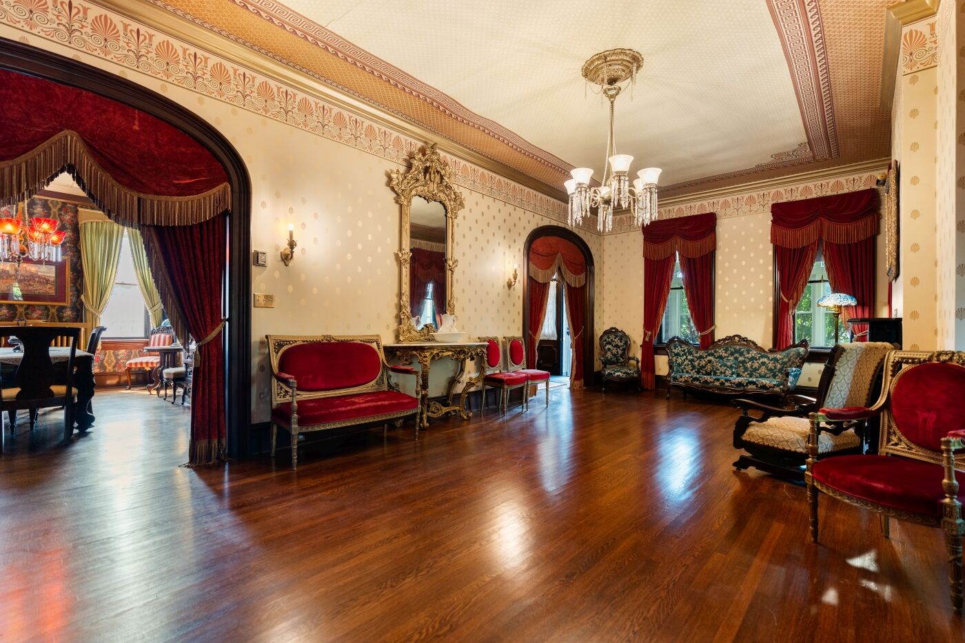 Parlor through to the dining room