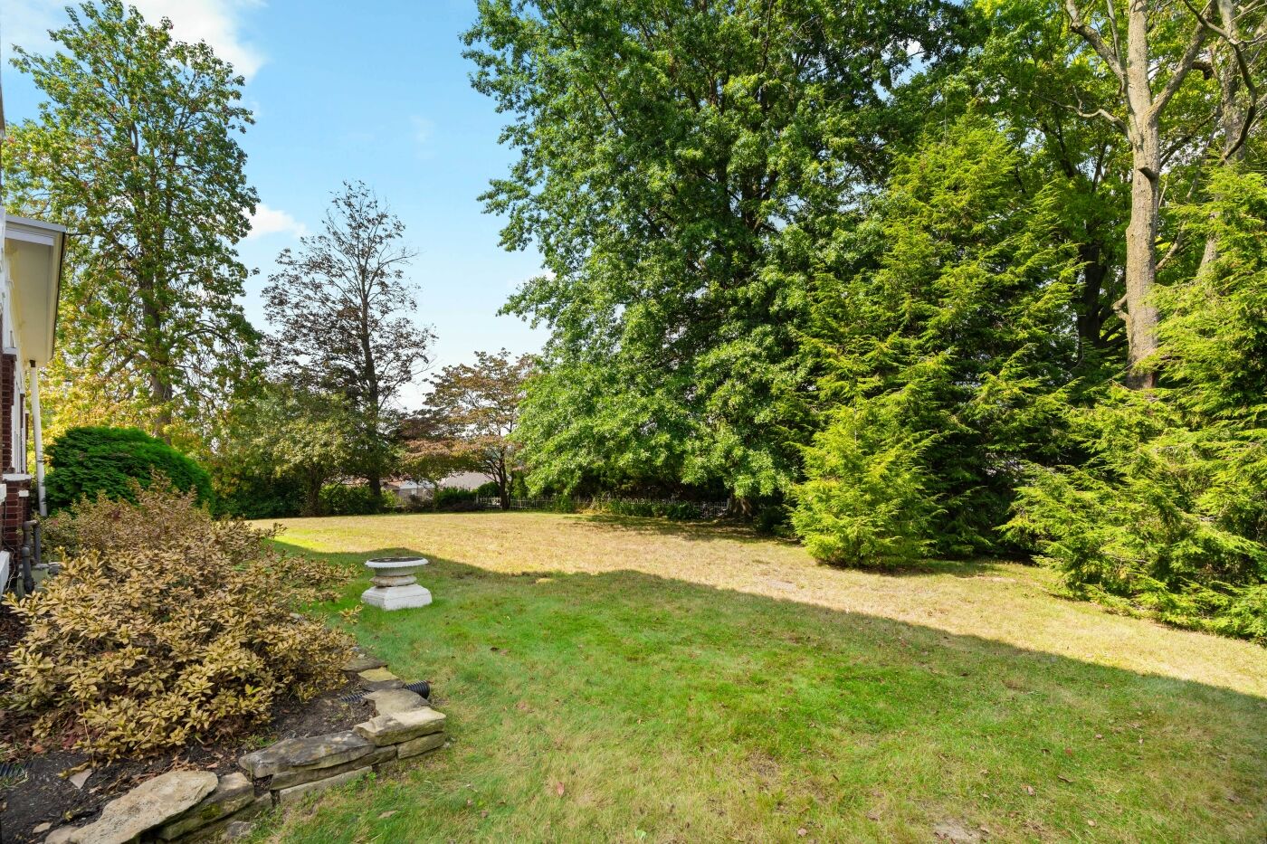 The rear lawn