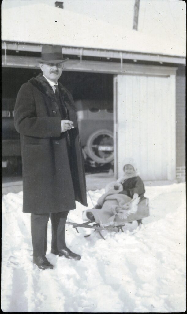 A sled in the snow