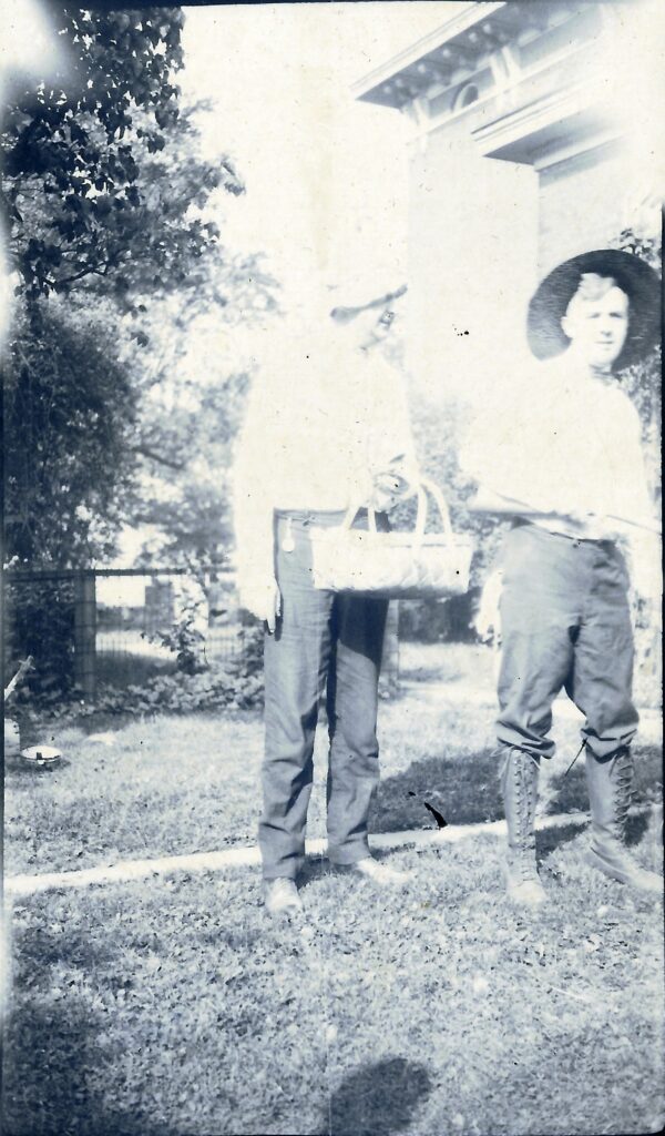 Two men on the lawn